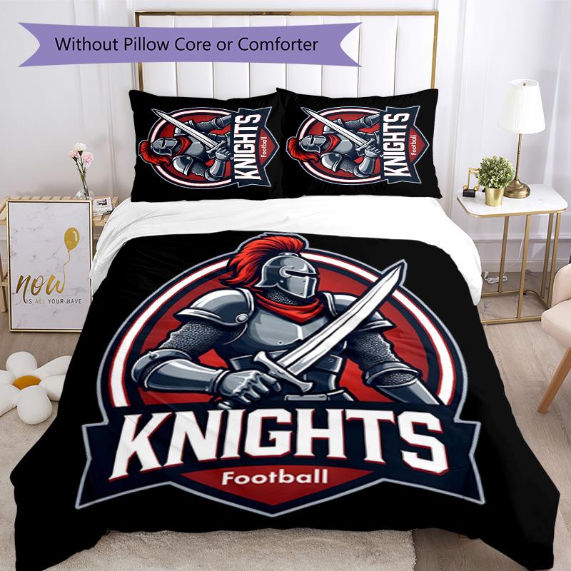 Knights  3pcs Bedding Set Duvet Cover Closure Includes 1 Duvet Cover & 2 Pillowcases for All Seasons Bedroom Home Dorm Decor