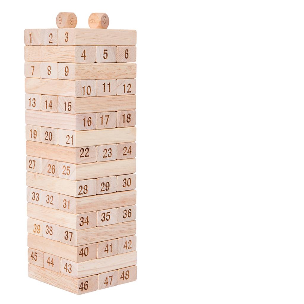 48 шт. Детские развивающие игрушки Раннее детство Деревянные Дерево каучуковое Складывание Досуг Настольные Родитель-ребенок Цифровое Складывание Строительство