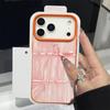 Чехол для телефона из ТПУ с текстурой кожи для iPhone 17 17e 16e 16 15 Pro Max 14 13 Pro Max 11, мягкая силиконовая задняя крышка с принтом бантика