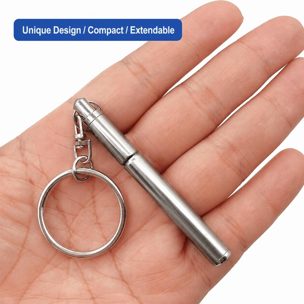 Stainless Steel Telescopic Pen Tiny Tiny Key Ring Pen Retractable Metal Pen  Travel & Daily Carry