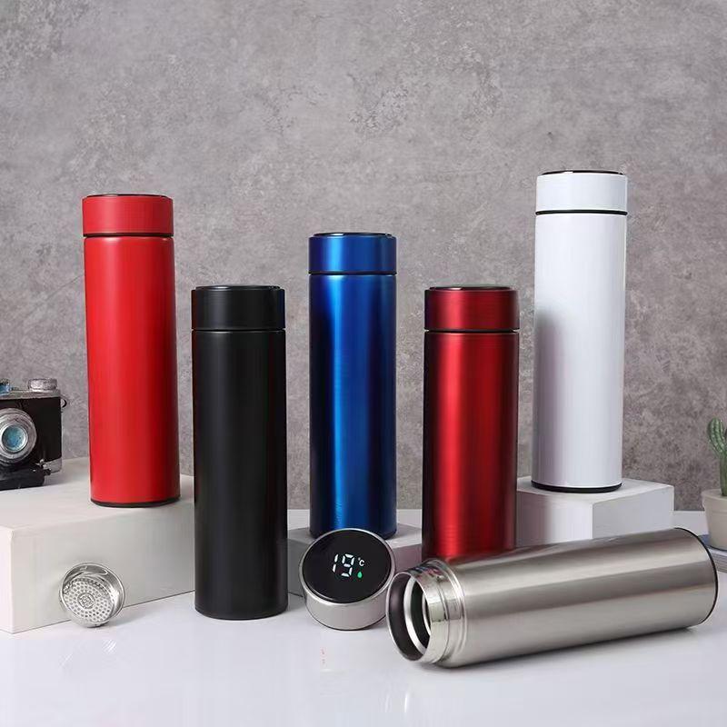 Smart thermos cup with temperature display Stainless steel thermos cup Car business straight cup