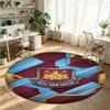 West Ham United Football Printed Round Crystal Velvet Rug Soft Non Slip Floor Carpet For Bedroom Holiday Gift