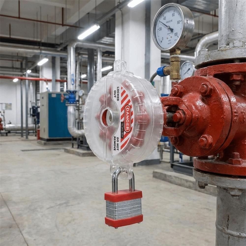 Sturdy PC Material Gate Valve Lock Integrated Design Transparent Lock Cover Equipment Maintenance