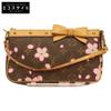 M92006 Монограмма Цветок вишни Сумка-клатч Аксессуар Сумка Коричневый / розовый Б/у