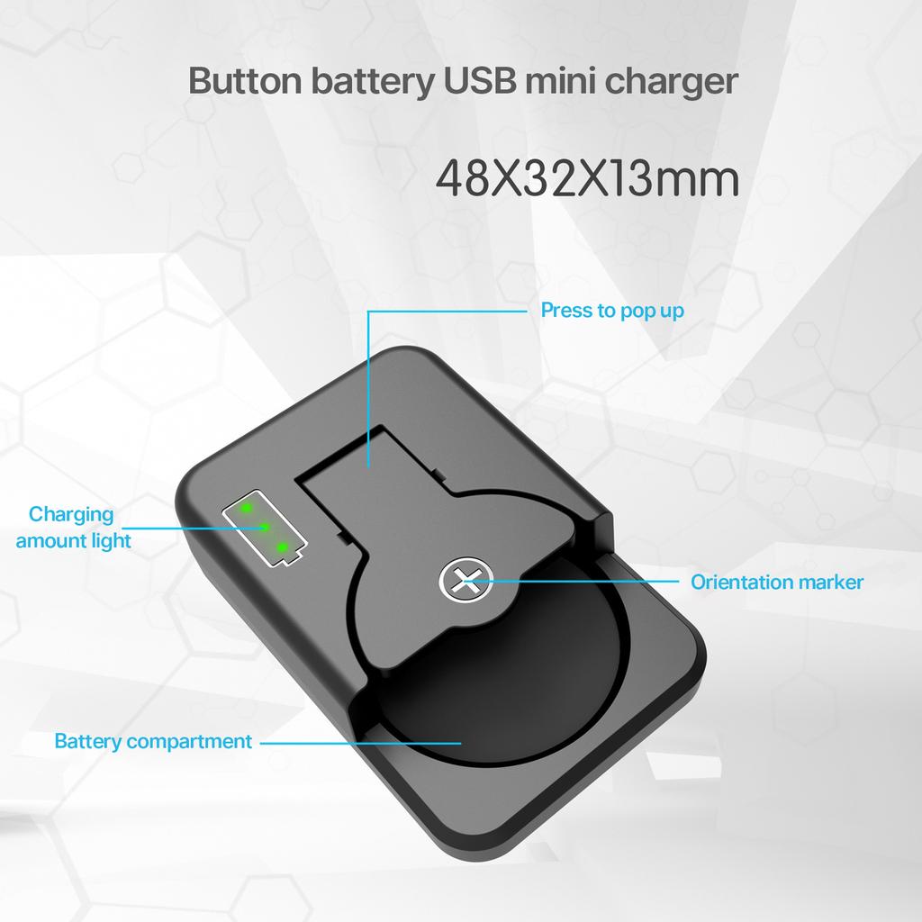 Удобное USB C зарядное устройство для литиевых батарей Широко для перезаряжаемых кнопочных батарей LIR2032, LIR1632, LIR2025, LIR2016