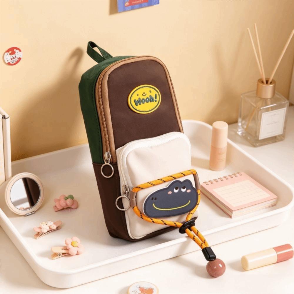 Large Capacity Pencil Case Color-Blocked Stationery Bag Mini Pen Bag Gifts