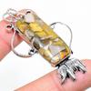 Natural Bumble Bee Jasper Gemstone 925 Sterling Silver Pendant 2.56" S0t95