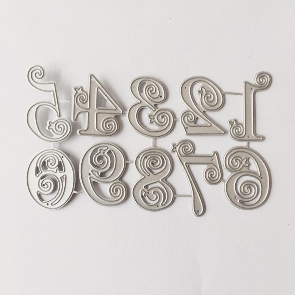 0-9 Digital Metal Cutting Dies Stencil for DIY Scrapbooking Embossing Paper Card