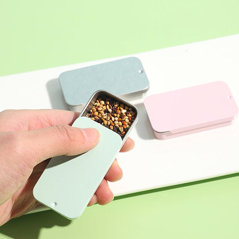 Жестяная коробка с выдвижной крышкой, выдвижная коробка с выдвижным ящиком, коробка для бальзама, переносная коробка, мини-баночка для ароматерапии, маленькая железная коробка для конфет, подарочная коробка