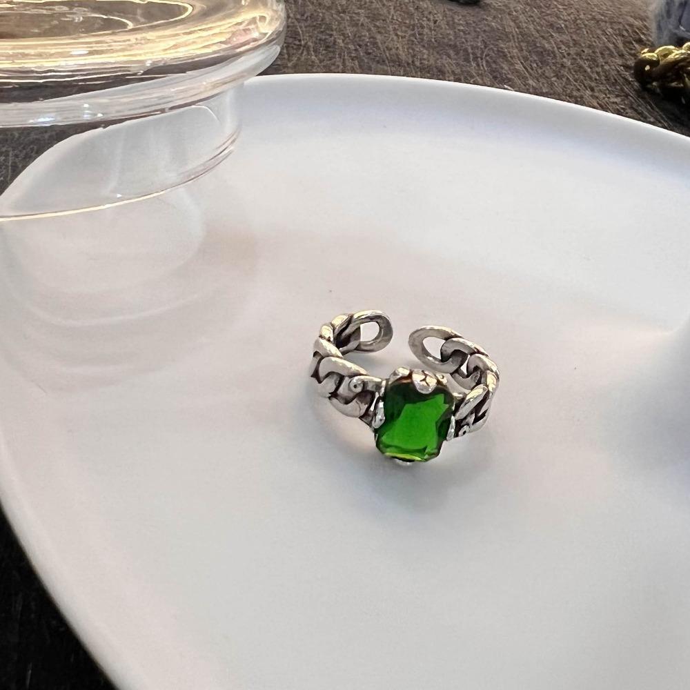 Trendy Open Ring for Women Sterling Silver Zircon Minimalist Design Fashion Jewelry