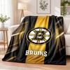 Boston Bruins Printed Flannel Blanket Warm Comfort Bed Throw For Indoor Home Decoration