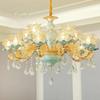 European-Style Ceramic Retro Atmospheric Chandelier For Living Room Bedroom Model Room Villa Duplex Floor Chandelier