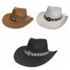 Wide Brim Western Cowboy Cap Cotton Cowgirls Visor Cap Fashion Tibetan Hat  Dance Party
