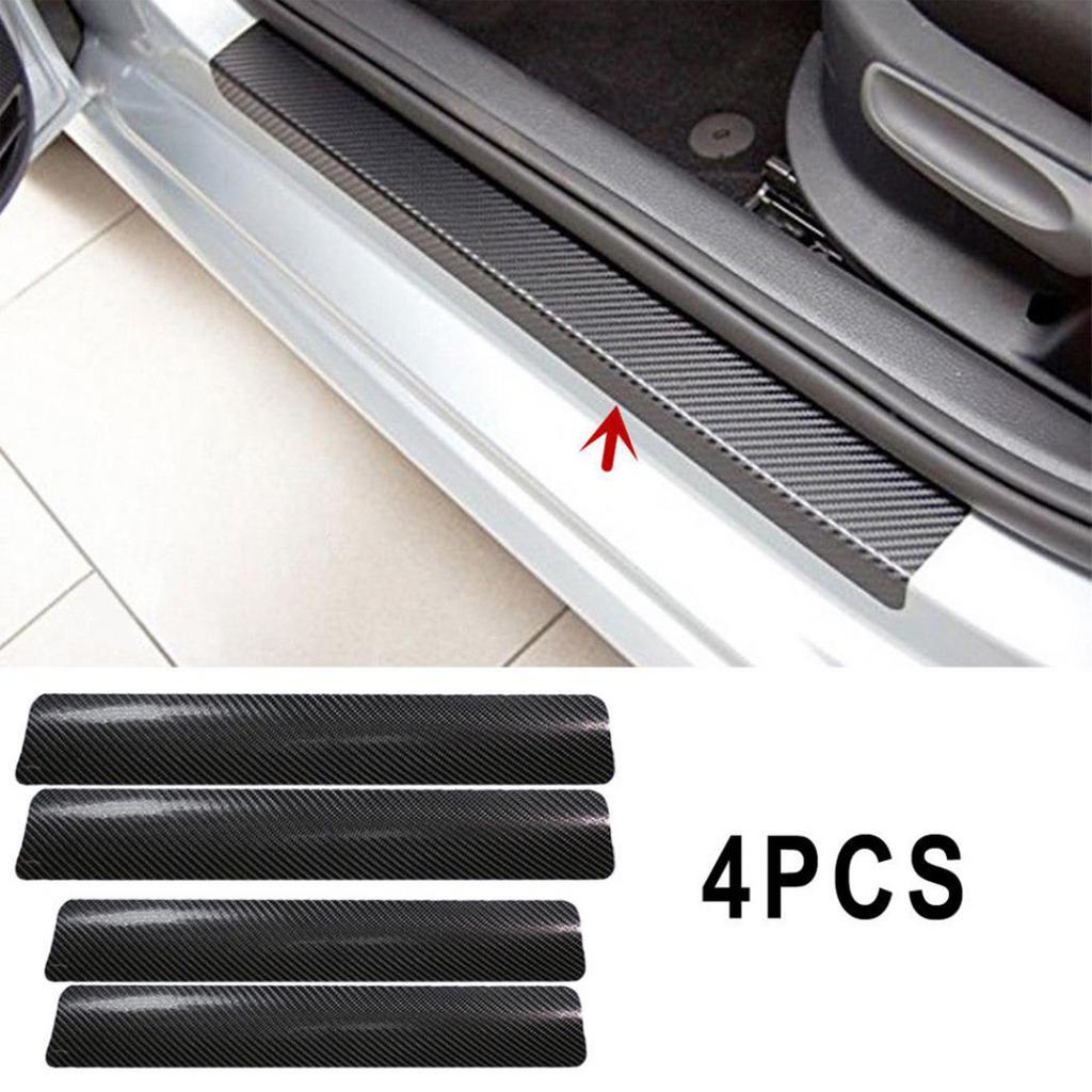 Car Door Sill Sticker 4Pcs 3D Auto Parts Threshold Bracket Pedal Protection Cover Anti-Scratch Sticker KTY