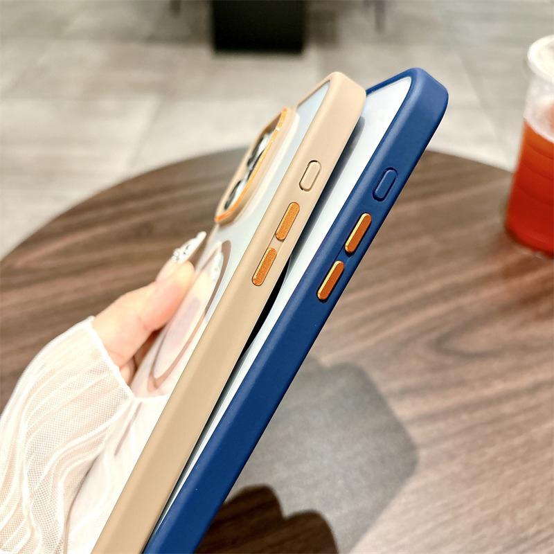 Luxury Transparent MagSafe Case for iPhone 16/15/14 Plus/13/12/11 Pro Max | Color Bumper, Shockproof & Wireless Charging Cover