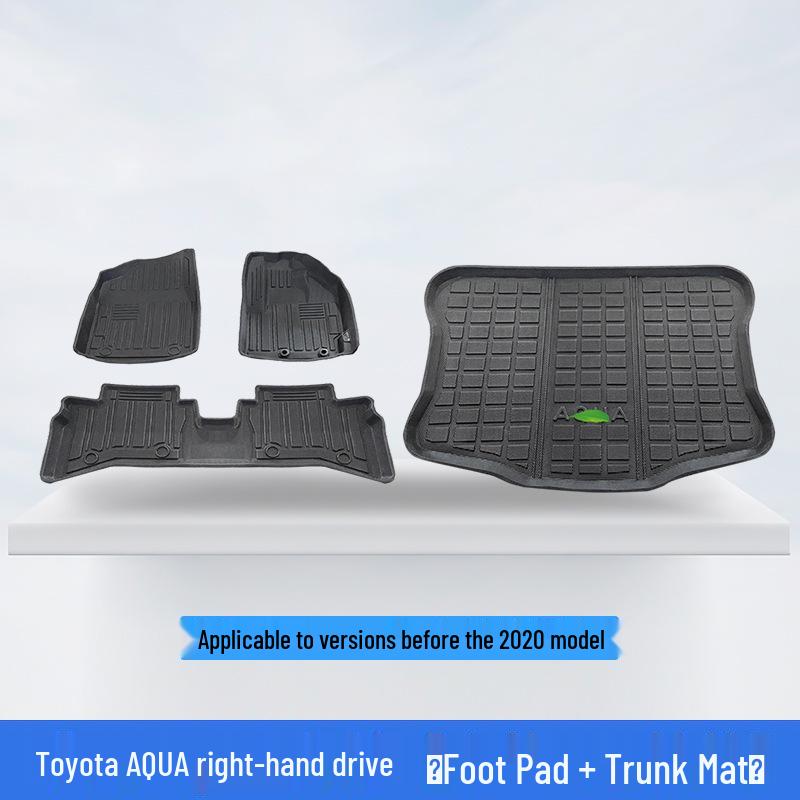 Нескользящие экологичные коврики из ТПЭ для ног и багажника для праворульных Toyota Aqua Prius C