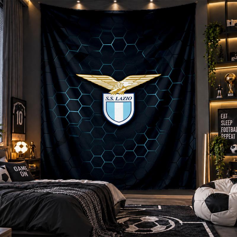Wall Hanging Tapestry Lazio FC Print Cloth for Living Room Bedroom Home Decor