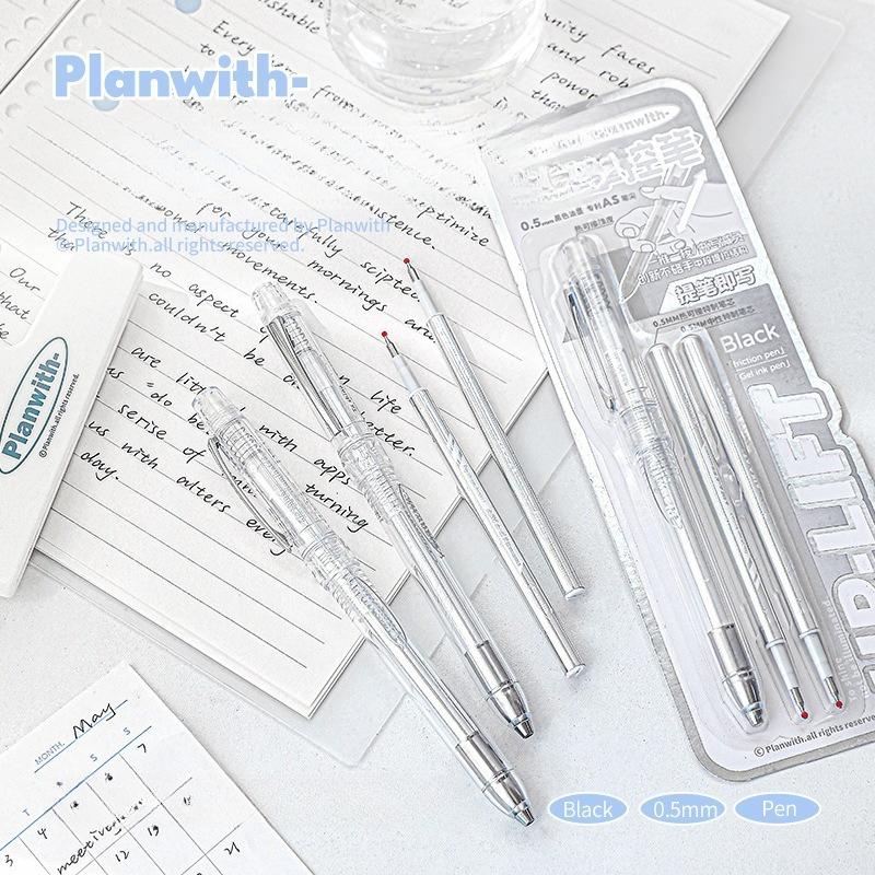 Planwith Friends Program, Control Series Pull Pen AS Nib Black 0.5 Gender-neutral Pen Student Brush Pen