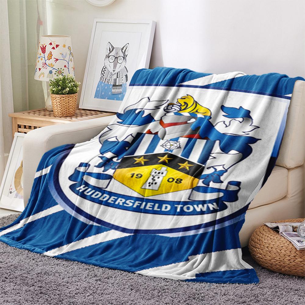 1PC Huddersfield Town Print Flannel Blanket, High quality Comfortable for All Seasons, Home Decor, Warmth and Comfort, Perfect for Christmas Gifts