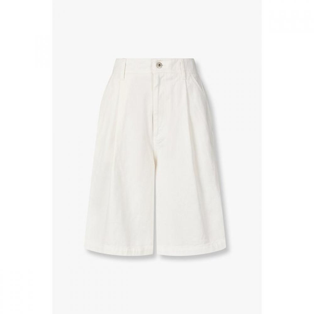 Studio Tomboy Denim Bermuda Pants Tuck Pleat 9176262982ct