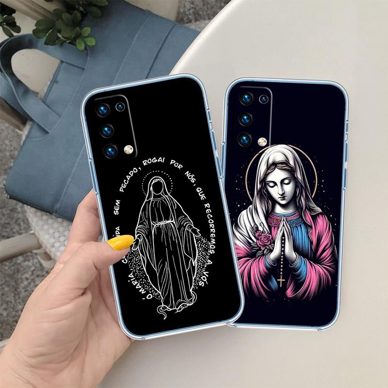 BH47 Virgen Maria Transparent Phone Case for Motorola Moto G40 G04 G05 One Ace Action Fusion + Plus Hyper Macro Vision Zoom