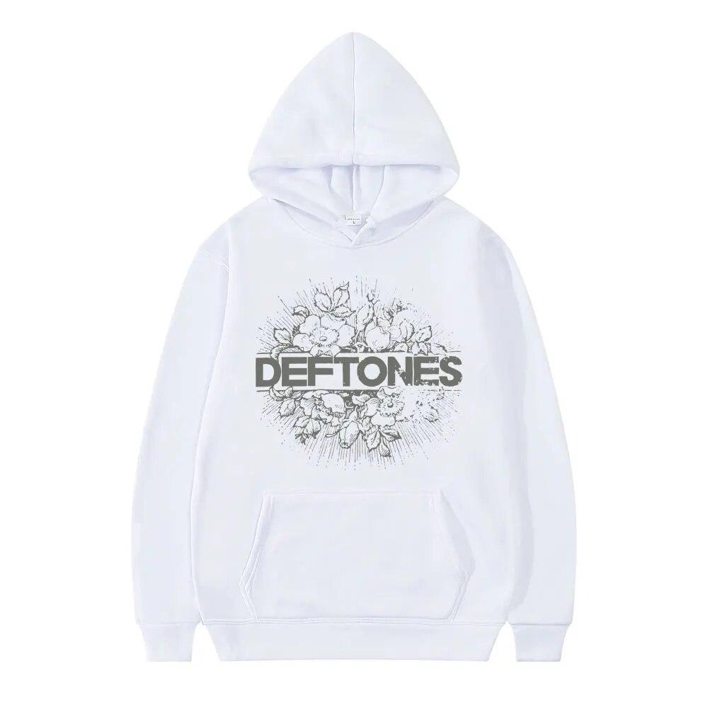 Fashion Punk Metal Rock Band Deftones Hoodie Floral Burst Print Sweatshirt Unisex Women Vintage Casual Pullover Streetwear Couples