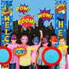 Chinco Store Hero Decorations Backdrop Porch Sign Banners Welcome Hanging Decoration for Super Fun Hero Party Wall Adornment Classroom Door Sign