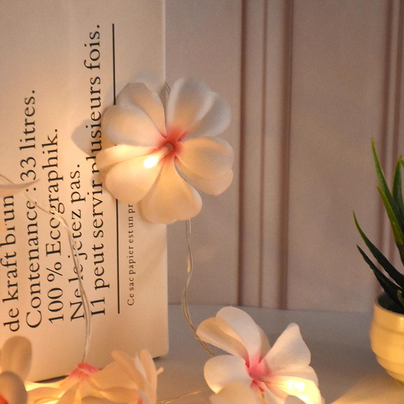 Гавайская цветочная гирлянда из плюмерии, светодиодные гирлянды, искусственный цветок пиона, виноградная лоза, гирлянды для свадебной вечеринки, украшение дома