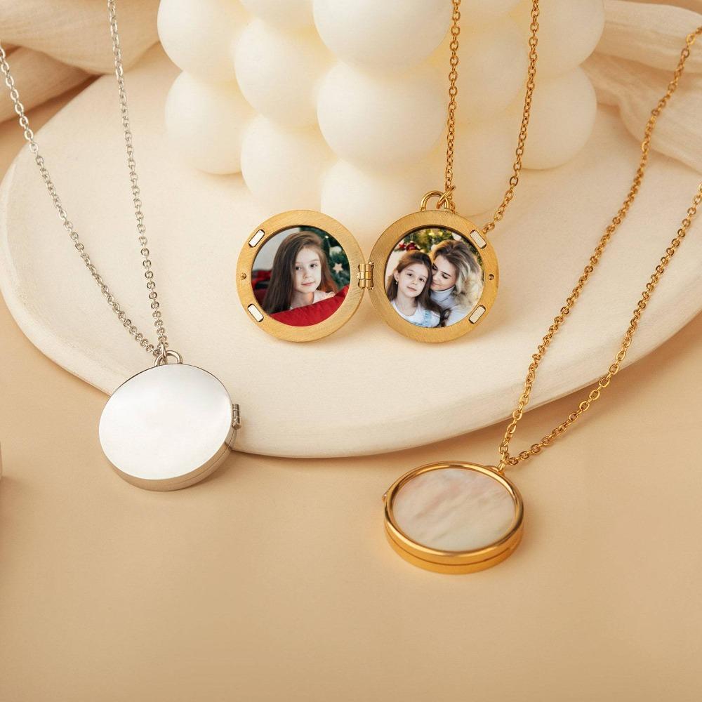 DIY Photo Hold Necklace Stainless Steel Couple Choker Chain Fashion Memorial Jewelry Couple