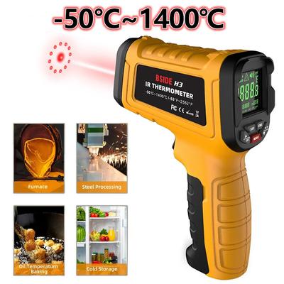 Инфракрасный термометр-пистолет -50~1400°C Профессиональный портативный цифровой ИК-ЖК-дисплей для барбекю Промышленный бесконтактный измеритель температуры