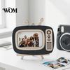 Wooden Picture Holder TV Photo Frame, 2 in 1 Desktop Display & Car Nostalgic Home Decoration Rearview Mirror Ornament, Vintage Memorial Holder, Unique