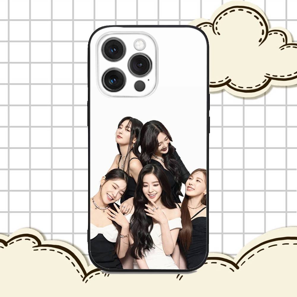 Чехол для телефона Kpop R-Red V-Velvet Для iPhone 16e,16,15,14,13,12,11,Pro,X,XS,Max,XR,Plus,Mini Мягкий Черный Чехол