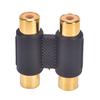Double 2 X Rca Phono Coupler Female To Female Audio Video Connector Adaptor Gold