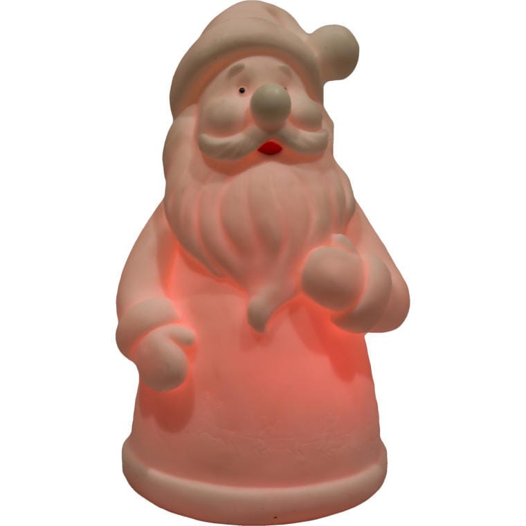 Illuminated Santa Claus Figurine with Colorful LED Light, 12.5 cm