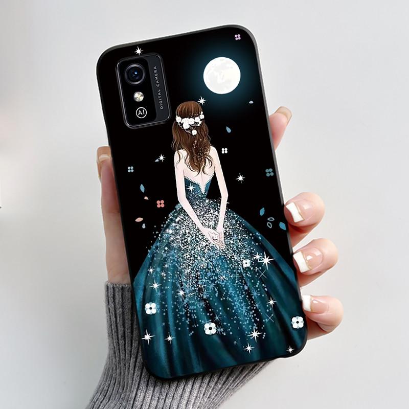 Printing Pattern Case For ZTE Blade L9 Soft Silicone Black Shell Cover Cute Flower Cartoon Casing