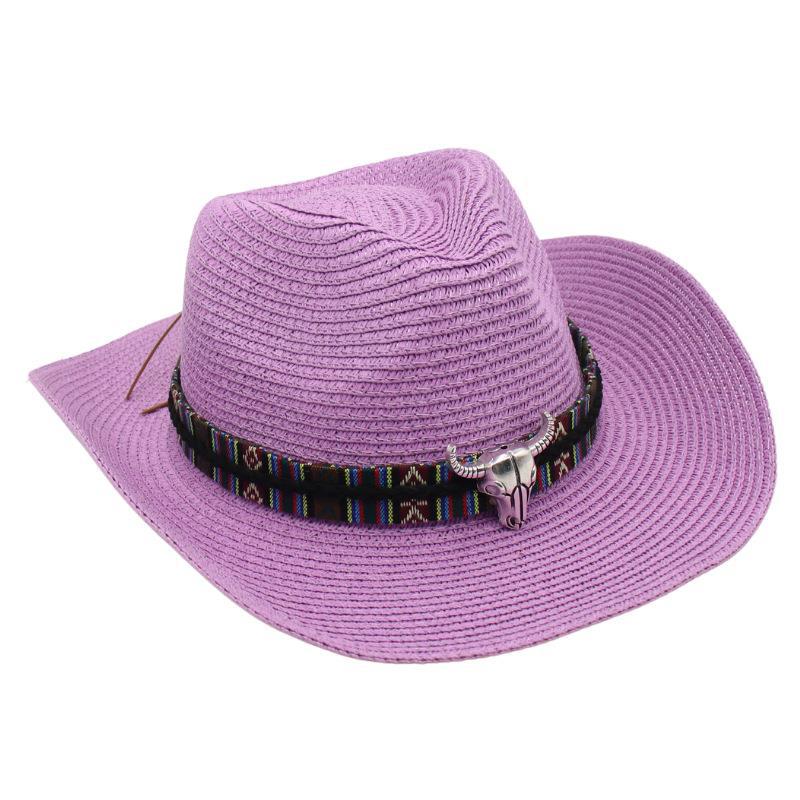 Cowboy straw hat Tibetan sun hat cow hat ethnic style straw knight hat beach hat