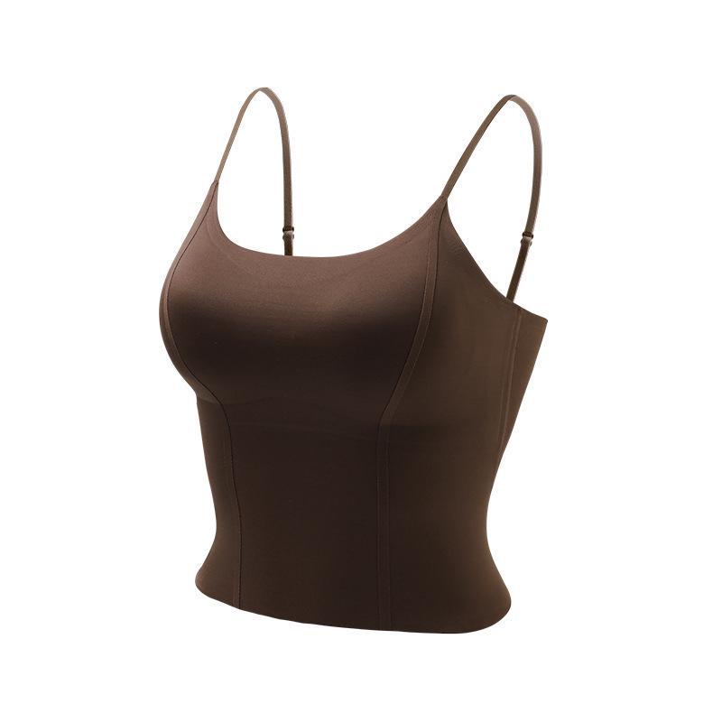 2025 Autumn/Winter Seamless Nude Bra with Built-In Pads, Slimming Camisole (Brushed Soft and Free-to-Wear)