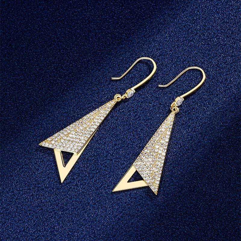 High End Shiny Earrings for Women, Simple Geometric Triangle Earrings, New Trendy Earrings