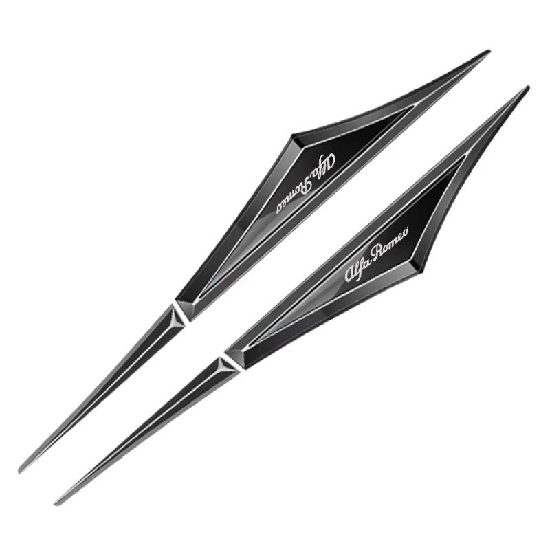 2Pcs 3D Alloy Knife Emblem Car Body Side Door Blade Fender Sticker for Alfa Romeo Logo Giulia 147 156 Stelvio 159 Giulietta Mito LA5