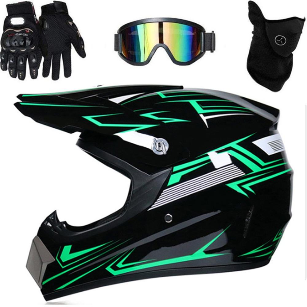 4 Pcs DOT Approved Motocross Helmet ABS MTB Helmet Comfortable Off Road Helmet Unisex