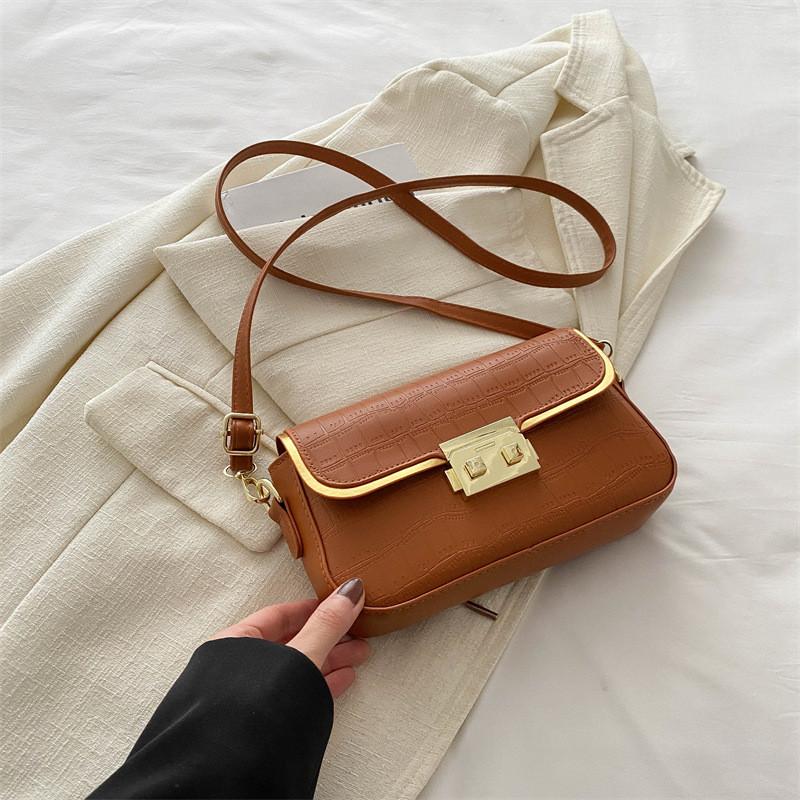 Modern Stylish Small Square Bag Beautiful Solid Color Design Everyday Shoulder Bag