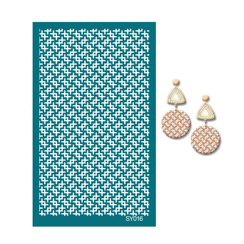 23 стиля самоклеящихся трафаретов для шелкографии для полимерной глины, листья пальмы, многоразовые сетчатые трафареты для трансферной печати, для изготовления серег и ювелирных изделий