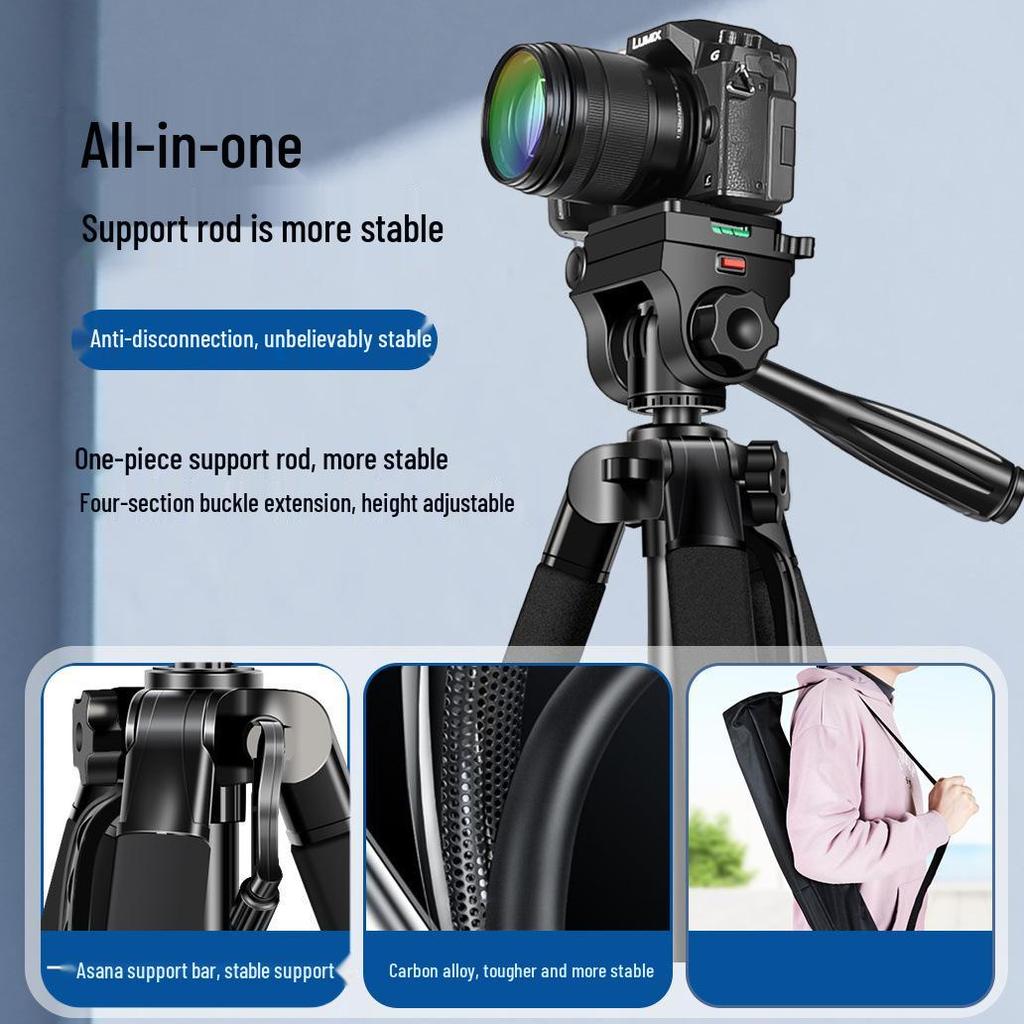Professional DSLR Camera Phone Floor Stand & Tripod for Live Streaming and Photography