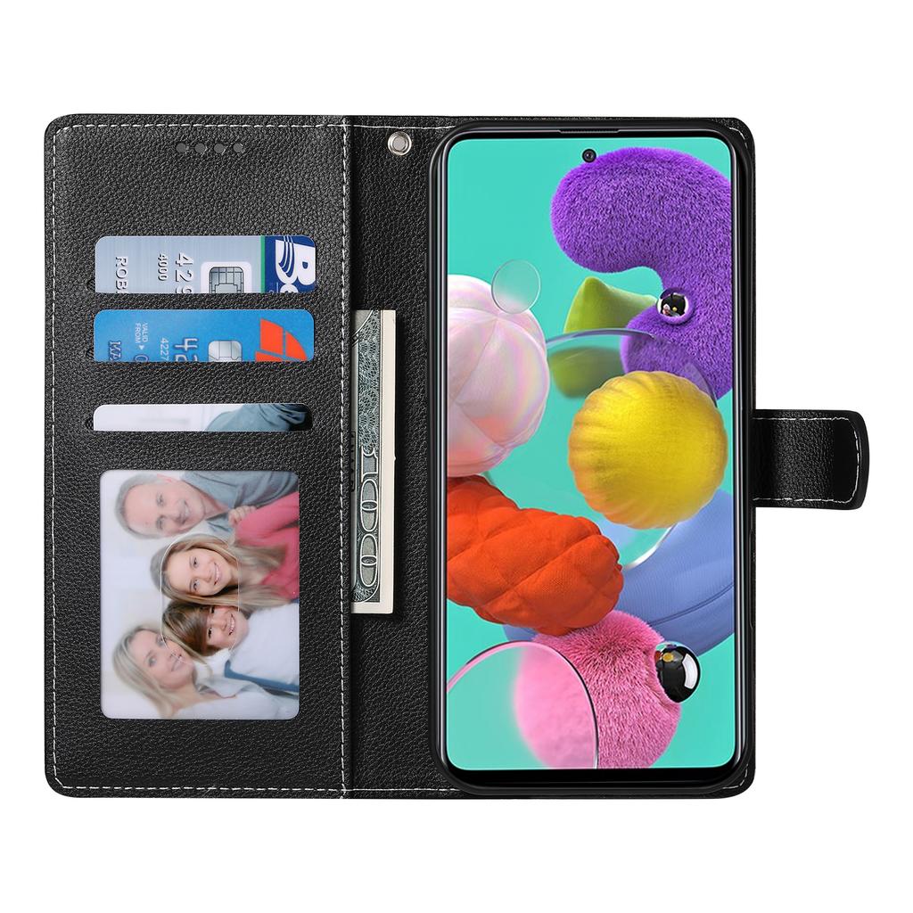 DF-012 Чехол для Samsung Galaxy A35 5G Кожа с текстурой личи Магнитная застежка Кошелек Подставка Чехол для телефона