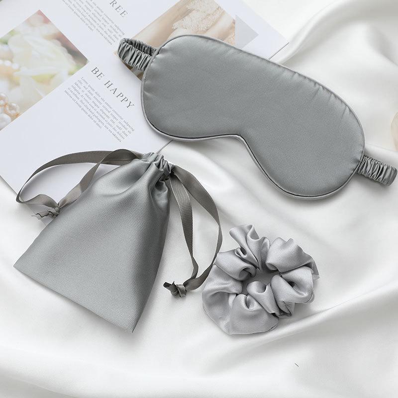 3PCS Satin Sleep Gift Set, Sleep Eye Mask, Satin Scrunchie & Matching Drawstring Bag, Light Blocking Travel Sleep Accessories for Women