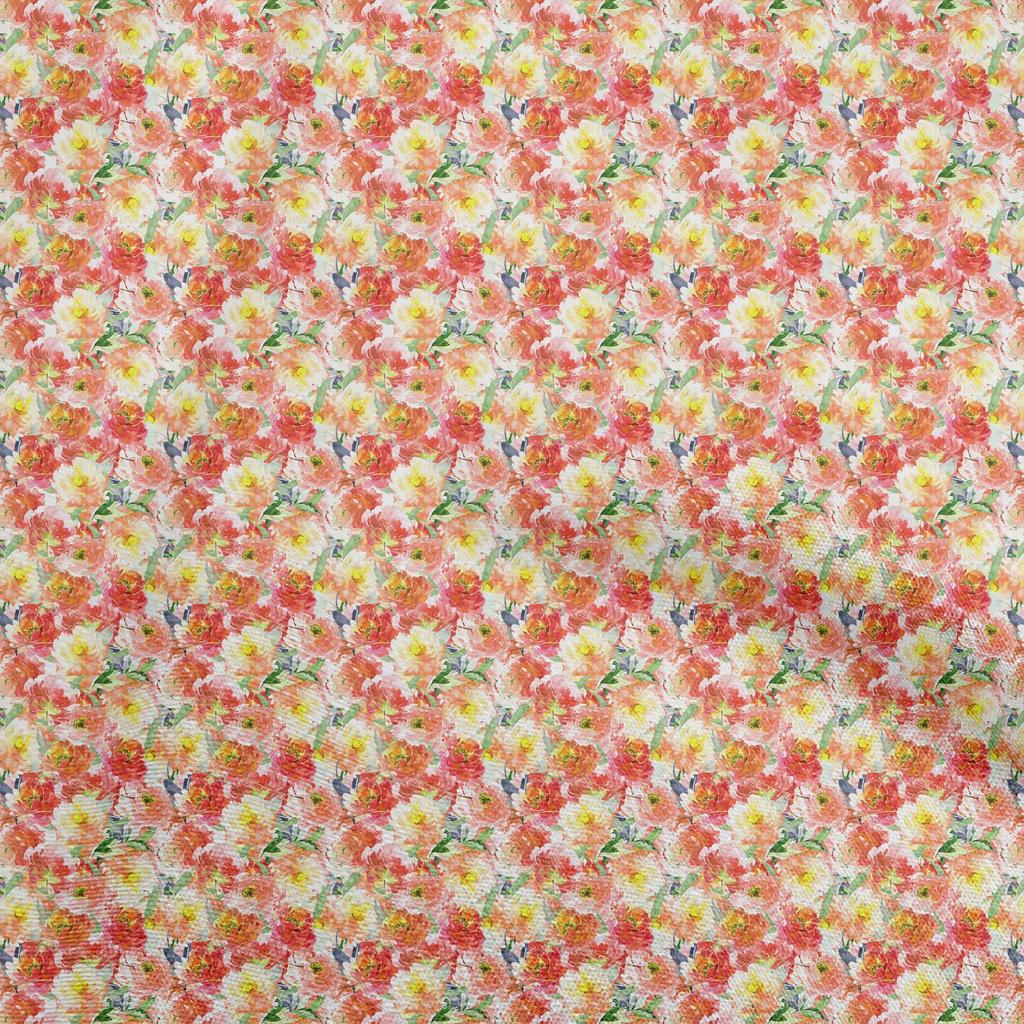 oneOone Cotton Flex Medium Blue Fabric Floral Quilting Supplies Print Sewing Fabric By The Yard 40 Inch