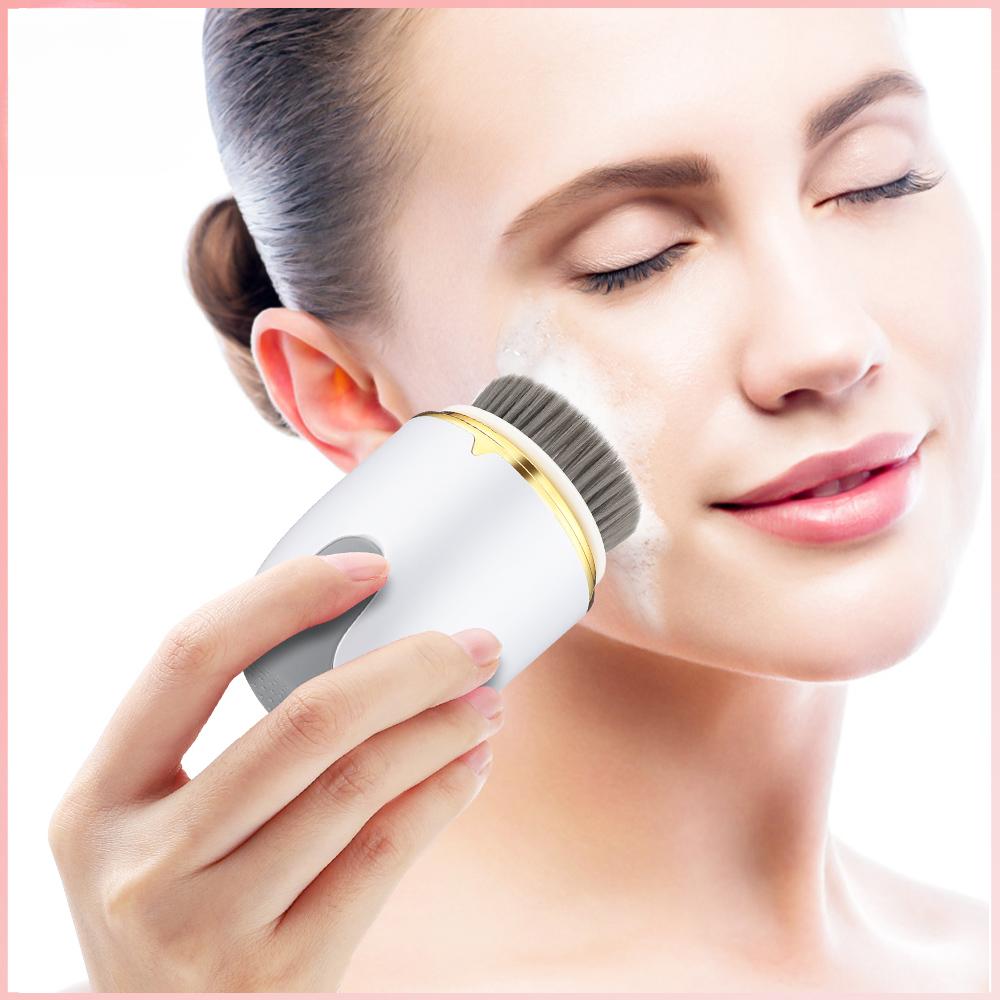 Многофункциональная электрическая очищающая щетка для лица с 2 режимами, три перезаряжаемых аккумулятора, водонепроницаемость IPX5, удаление жира, очистка пор, зарядка через USB