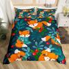 Cartoon Fox Duvet Cover Kawaii Comforter Cover For Boys Girl Room Dorm Lovely Wild Animals Bedding Set Twin Full Queen King Size
