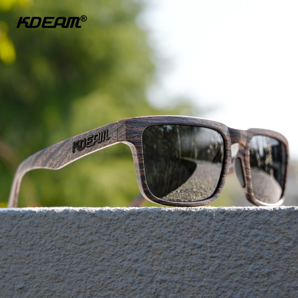 KDEAM Square Style Polarized Sunglasses For Men And Women Medium Size Overall Width 145mm Outdoor Sun Glasses With Zippered Case