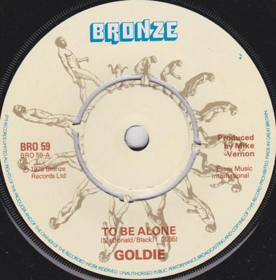 7-дюймовая пластинка GOLDIE (7) - To Be Alone BRO59 Бронзовый 1978 Великобритания Рок Б/у